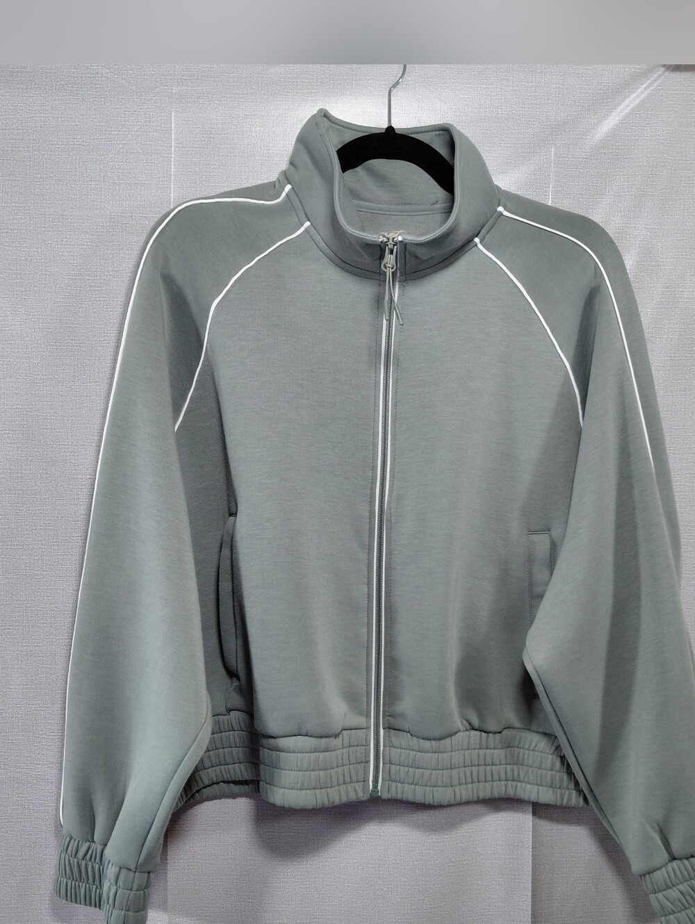 Avia Scuba Knit Track Jacket Women's XL 16-18 Green Double Knit Athletic